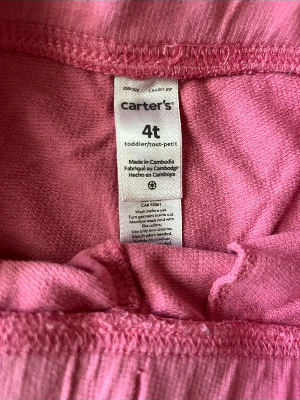 Carter's Girls Pink Cotton Pull-On Ruffle Pocket Shorts